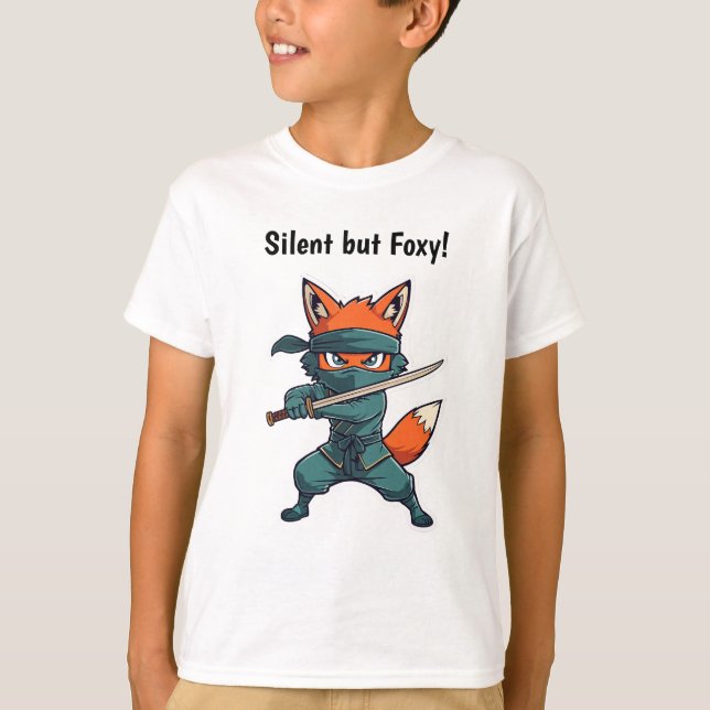 Camiseta Ninja Fox Kids T-Shirt – Cute Martial Arts Fox Tee (Frente)