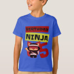Camiseta Ninja Kids 5 Birthday, eu tenho 5 anos<br><div class="desc">Ninja Kids 5 Birthday Eu tenho 5 anos Festa-T-Shirt</div>