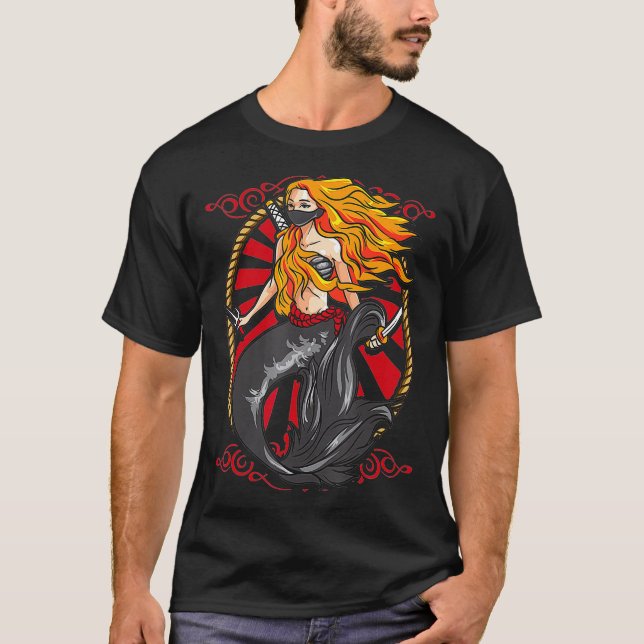 Camiseta Ninja Mermaid Legal Shinobi Mercenário Grap (Frente)