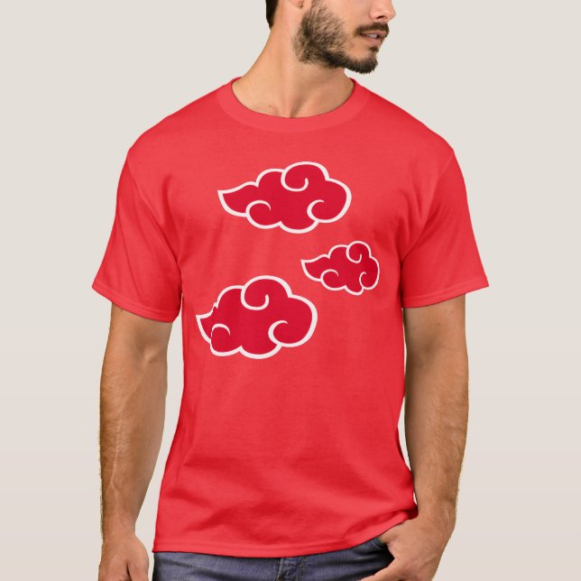 Camiseta Ninja Nuvens Vermelhas Anime vintage (Frente)
