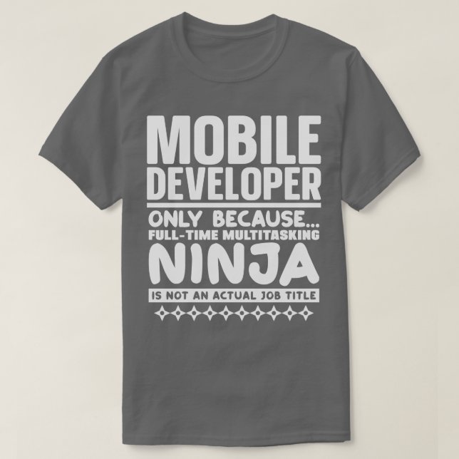 Camiseta Ninja para desenvolvedores móveis (Frente do Design)