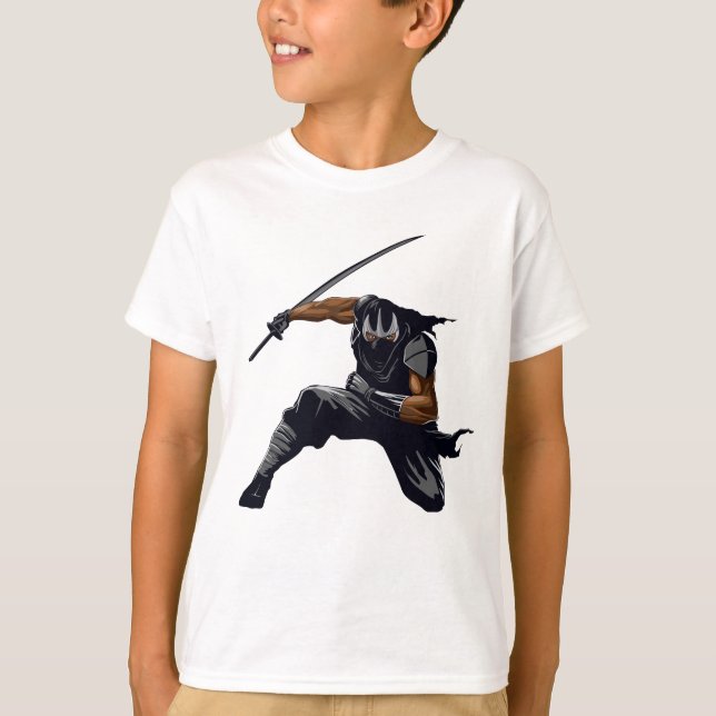 Camiseta Ninja para rapazes. Excelente aniversário (Frente)