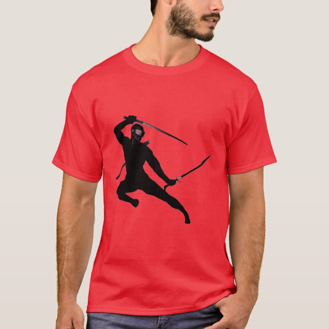 Camiseta Ninja preto no vermelho (Frente)