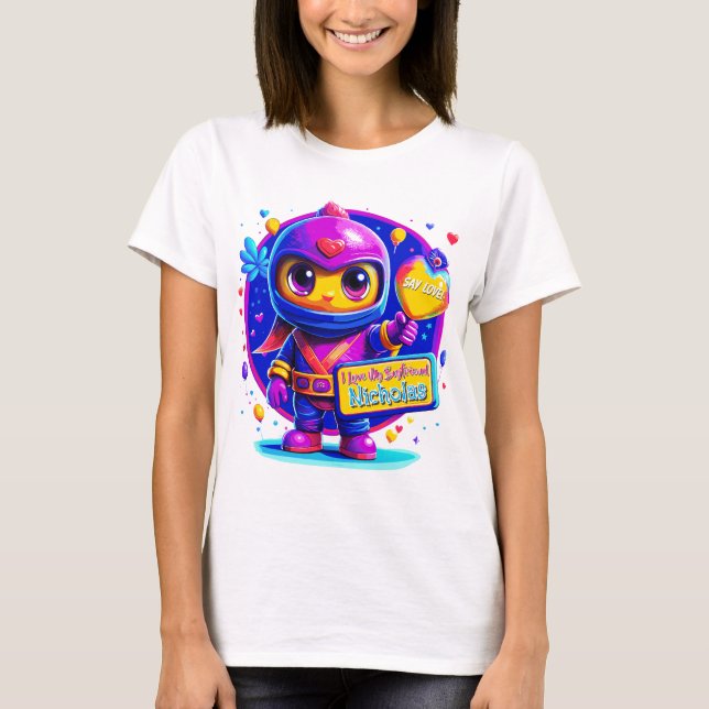 Camiseta Ninja Romance I Love Namorado (Frente)