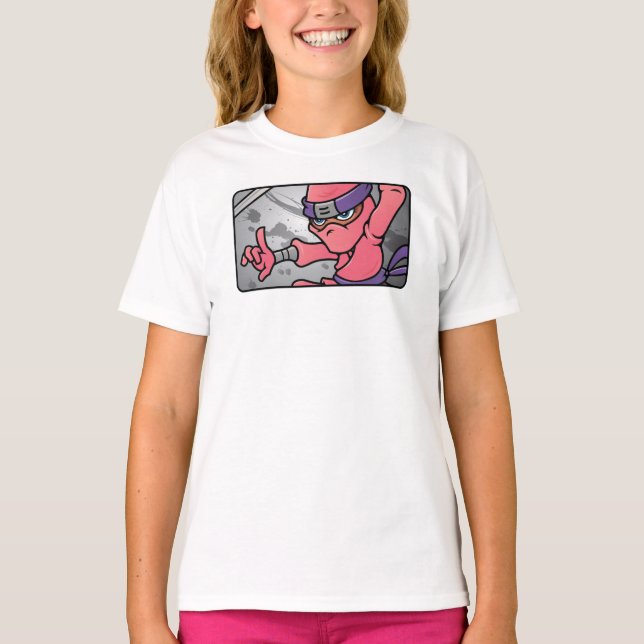 Camiseta Ninja Rosa Personalizável (Frente)