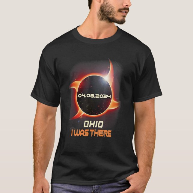Camiseta Ninja Shuriken Total Solar Eclipse 2024 Ohio (Frente)