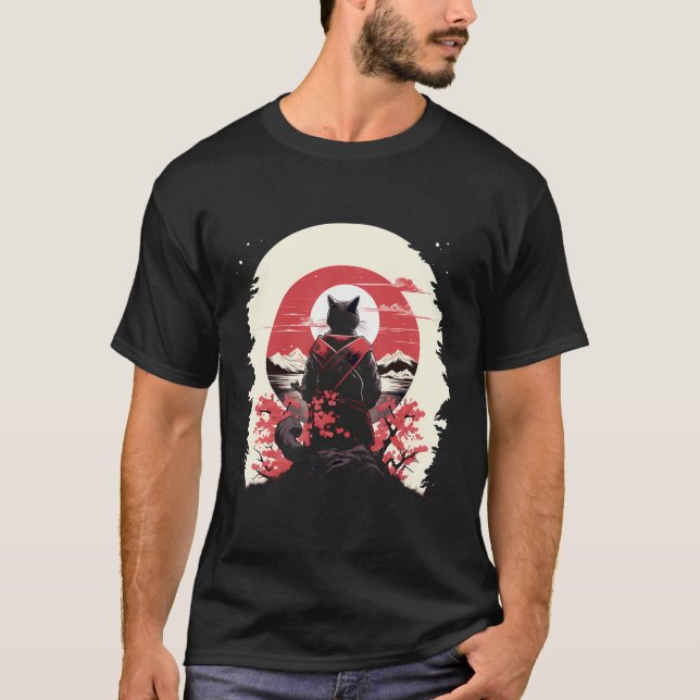Camiseta Ninja Ukiyo-E Anime Style Samurai (Frente)