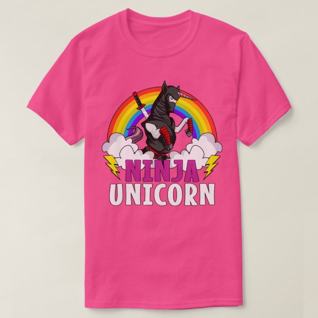 Camiseta Ninja Unicorn Samurai (Frente do Design)