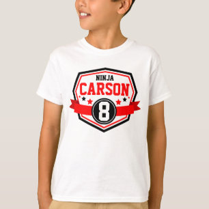 Camiseta Ninja Warrior Boys Nome e Idade da Festa de aniver