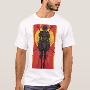 Camiseta Ninja Warrior Dual Sword Black Costume T-Shirt