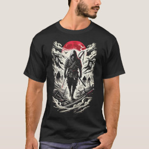 Camiseta Ninja Warrior em Red Moon Battlefield - Japonês