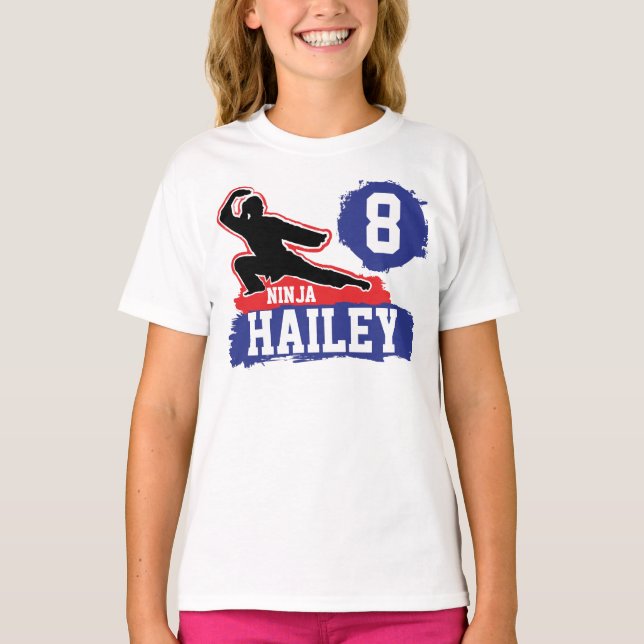 Camiseta Ninja Warrior Theme Birthday Girl (Frente)