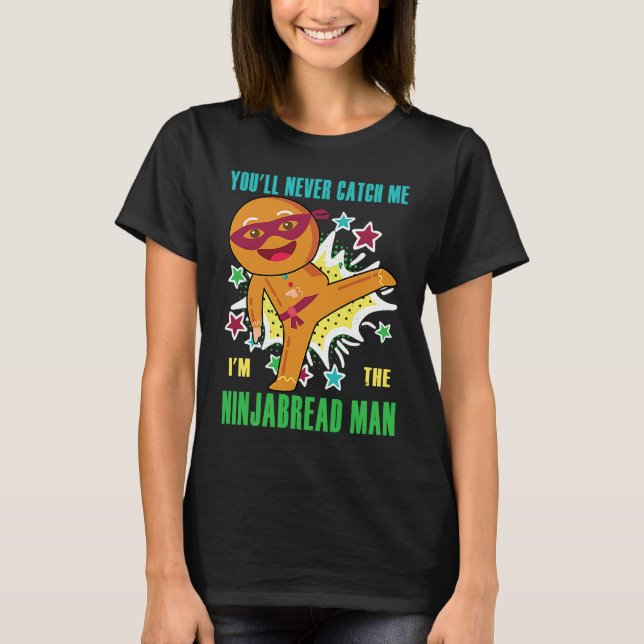 Camiseta Ninjabread Man  Christmas Ninja Gingerbread Man (Frente)