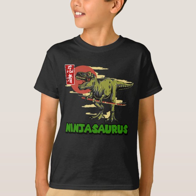 Camiseta Ninjasaurus T rex Dinossauro Homens Família Dia de (Frente)
