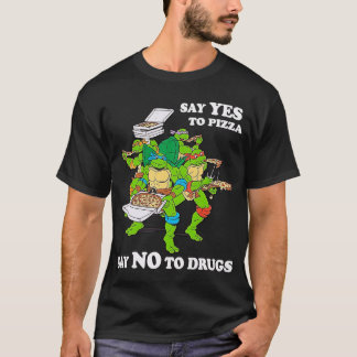 Camiseta Ninjaurtles Cartoon Amor Retro Diz Sim Pizza Diz