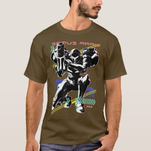Camiseta Nintendo Metroid Samus Aran Retro Neon Poster
