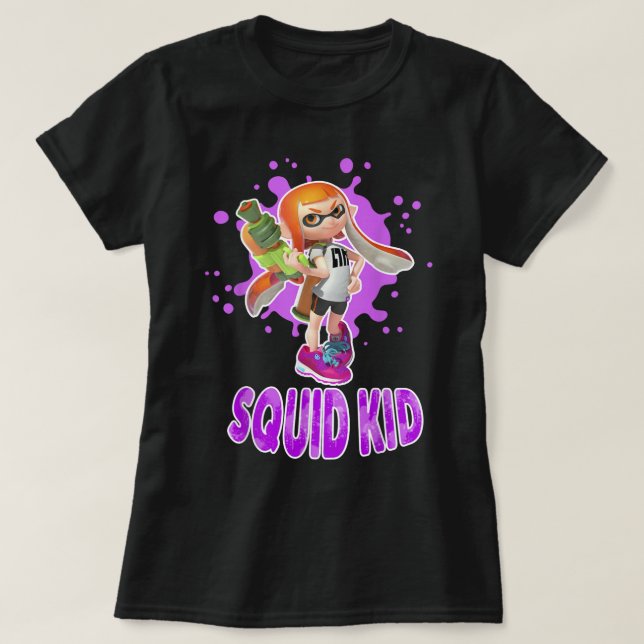 Camiseta Nintendo Splatoon Lula Kid Placa Rosa Gráfico T S (Frente do Design)
