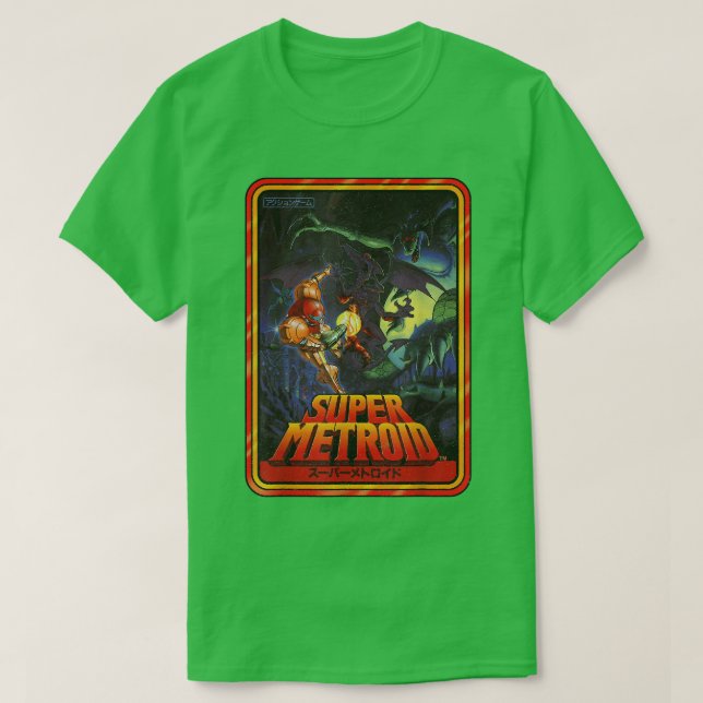 Camiseta Nintendo Super Metroid Kanji - Poster Gráfico (Frente do Design)