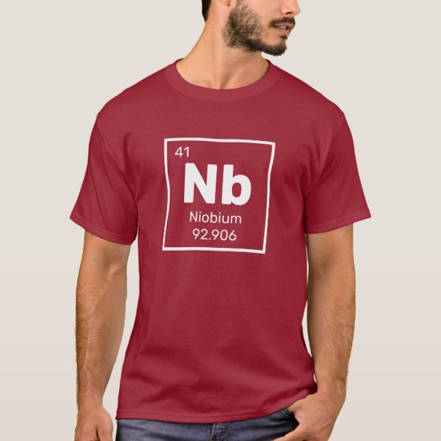 Camiseta Nióbio / Mesa Periódica - Nb Elemento T-Shirt (Frente)