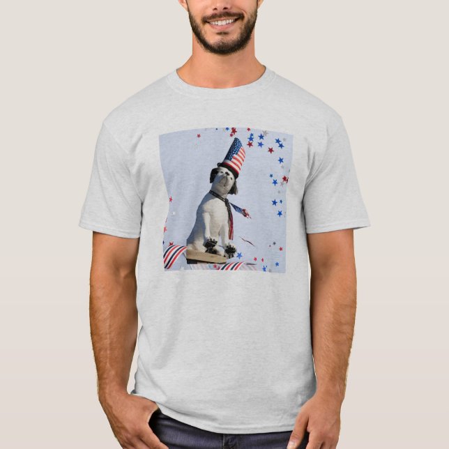 Camiseta Nipper, o Dia da Independência do Cão RCa (Frente)