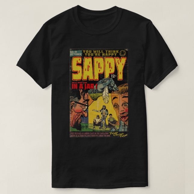 Camiseta Nirvana - Sappy Quic Book Parody Classic (Frente do Design)