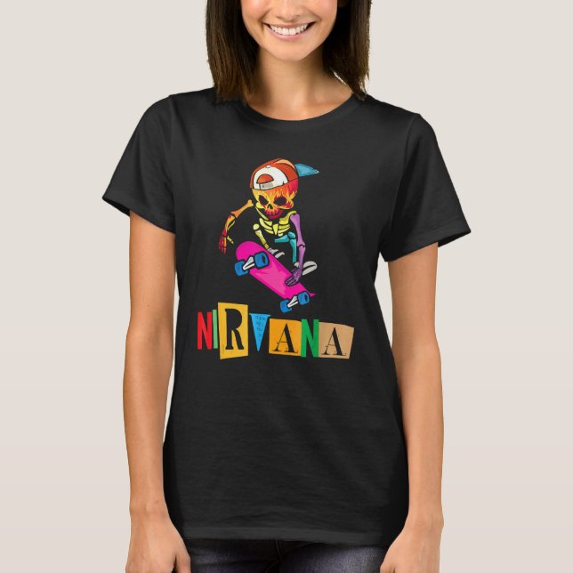 Camiseta Nirvana Skateboard Skelton (Frente)