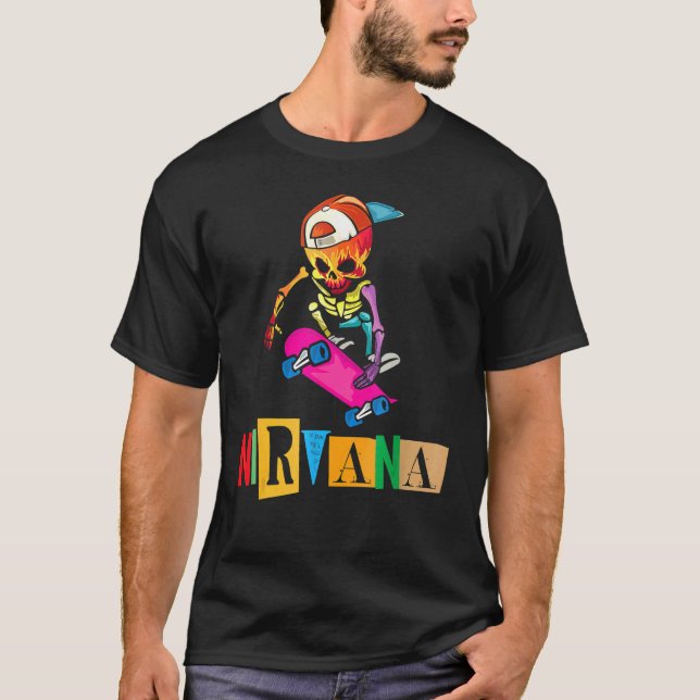 Camiseta Nirvana Skateboard Skelton (Frente)