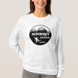 Camiseta Niseko Japão, senhoras do snowboard Art hoodie