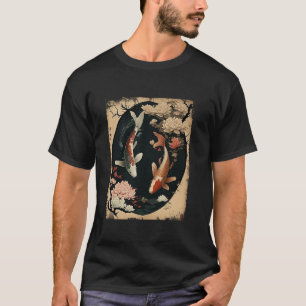 Camiseta Nishikigoi Koi Carp Fish Japonês Art Japan Cherry