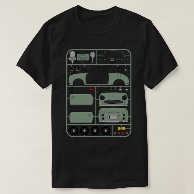 Camiseta Nissan Figaro in Emerald Green Plastic Model Kit - (Frente do Design)