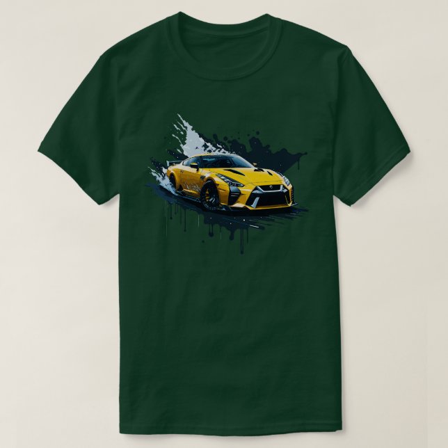 Camiseta Nissan gtr r35 amarelo (Frente do Design)