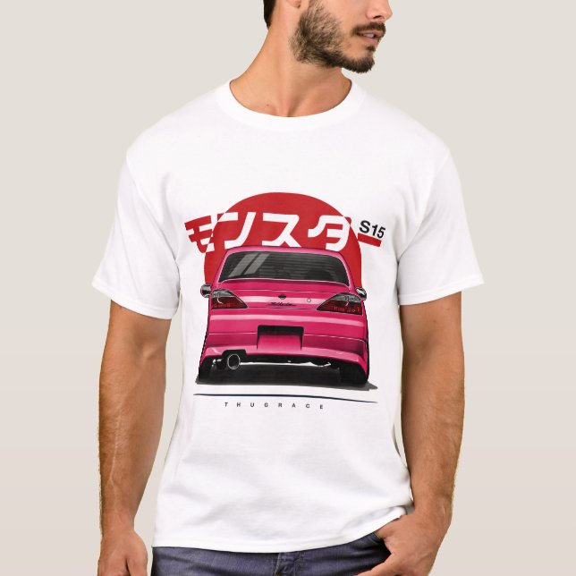 Camiseta Nissan Silvia S15 Spec R Aero SR20DET JDM Carro (Frente)