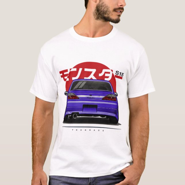 Camiseta Nissan Silvia S15 Spec R Aero SR20DET JDM Carro (Frente)
