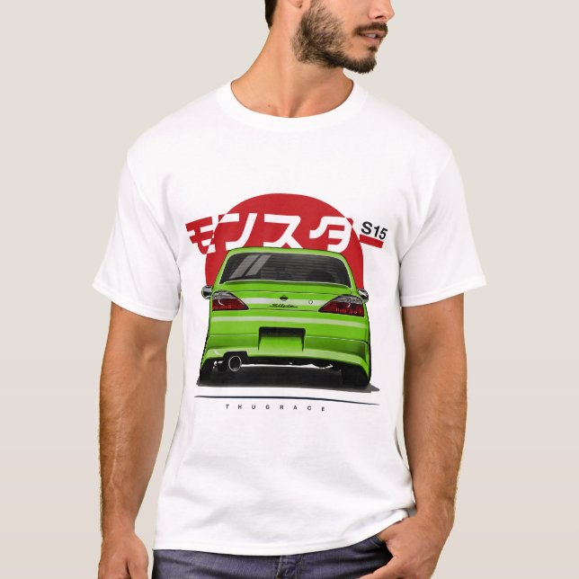 Camiseta Nissan Silvia S15 Spec R Aero SR20DET JDM Carro (Frente)