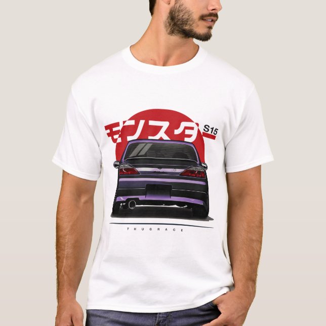 Camiseta Nissan Silvia S15 Spec R Aero SR20DET JDM Carro (Frente)