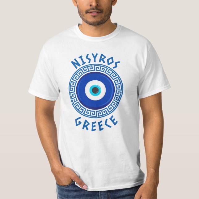 Camiseta Nisyros, Grécia - Camisa-T Grego-Mau (Frente)