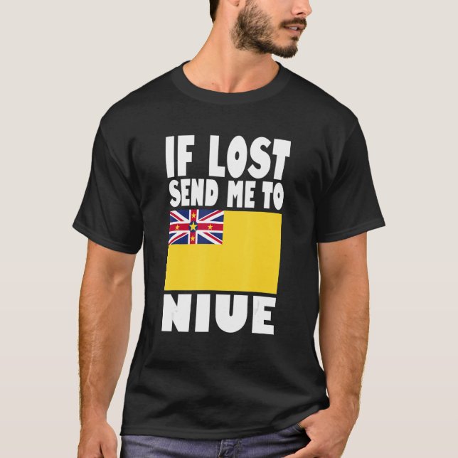 Camiseta Niue Flag Design  If lost send me to Niue (Frente)