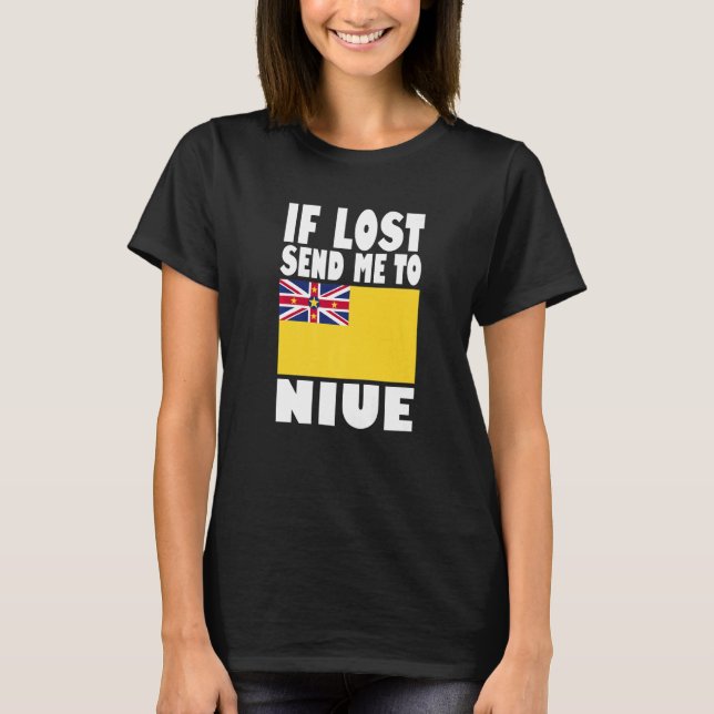 Camiseta Niue Flag Design  If lost send me to Niue Premium (Frente)