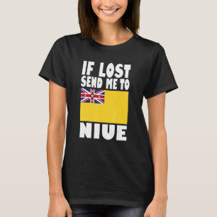 Camiseta Niue Flag Design Se perdido, envie-me para Niue