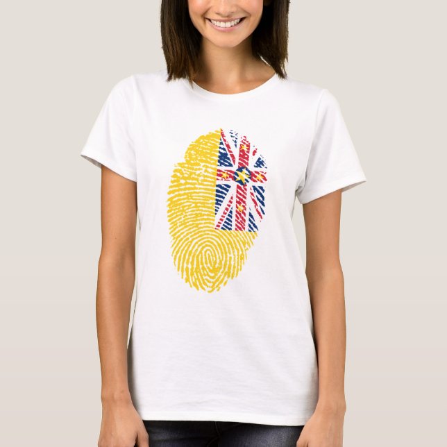 Camiseta Niue Flag Fingerprint (Frente)