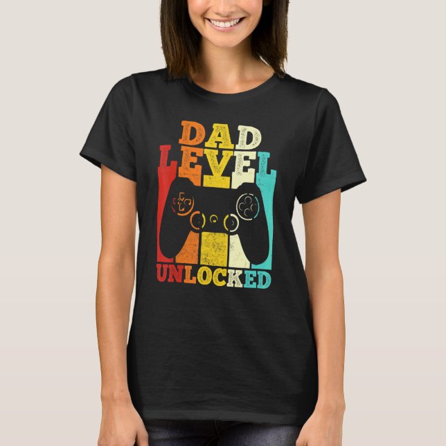 Camiseta Níveis de Pai de Anúncio de Gravidez da Menina Des (Frente)