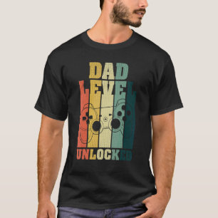 Camiseta Níveis de Pai de Anúncio de Gravidez Desbloqueados