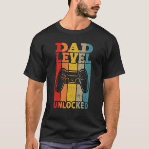 Camiseta Níveis de Pai de Anúncio de Gravidez Desbloqueados