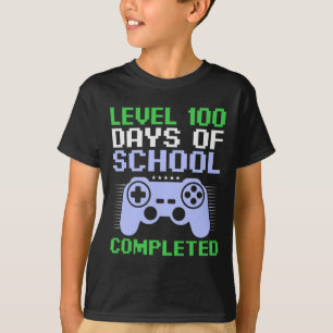 Camiseta Nível 100º Dia de Escola Concluído Para Crianças