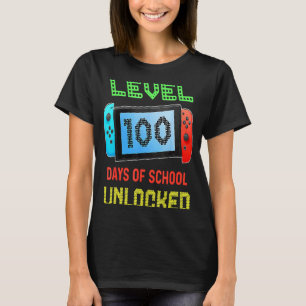 Camiseta Nível 100 Dia Da Escola Desbloqueou Jogos Mais Int