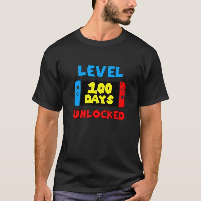 Camiseta Nível 100 dias Controle de Jogos de Videos games D (Frente)