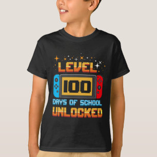 Camiseta Nível 100 Dias De Diversão De Jovens Jogadores Des