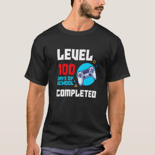 Camiseta Nível 100 Dias De Escola Completado Gamer 100 Dia