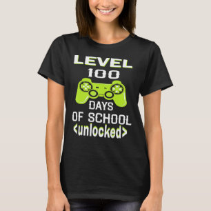 Camiseta Nível 100 Dias De Escola Completado Gamer 100 Dia