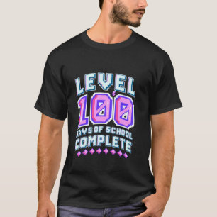 Camiseta Nível 100 Dias De Escola Completo Jogo De Vídeo Pi